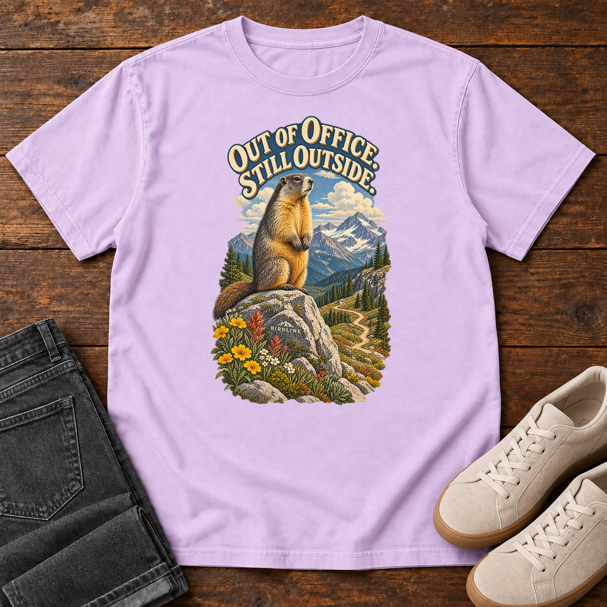 Out of Office Still Outside Marmot T-Shirt in Orchid