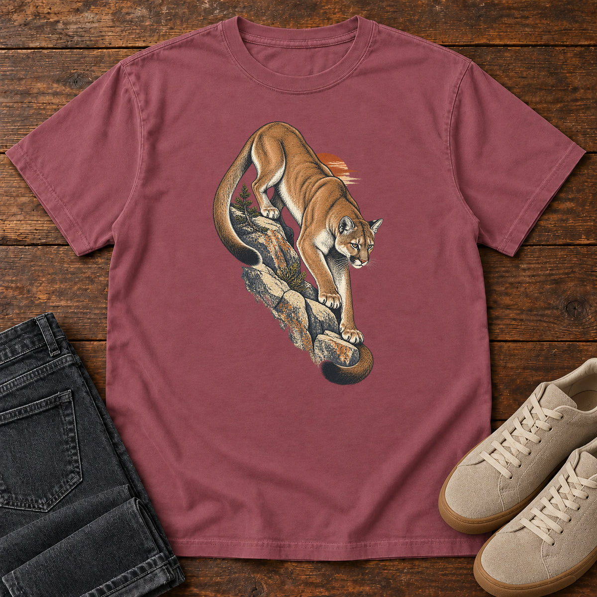 Mountain Lion T-Shirt in Brick