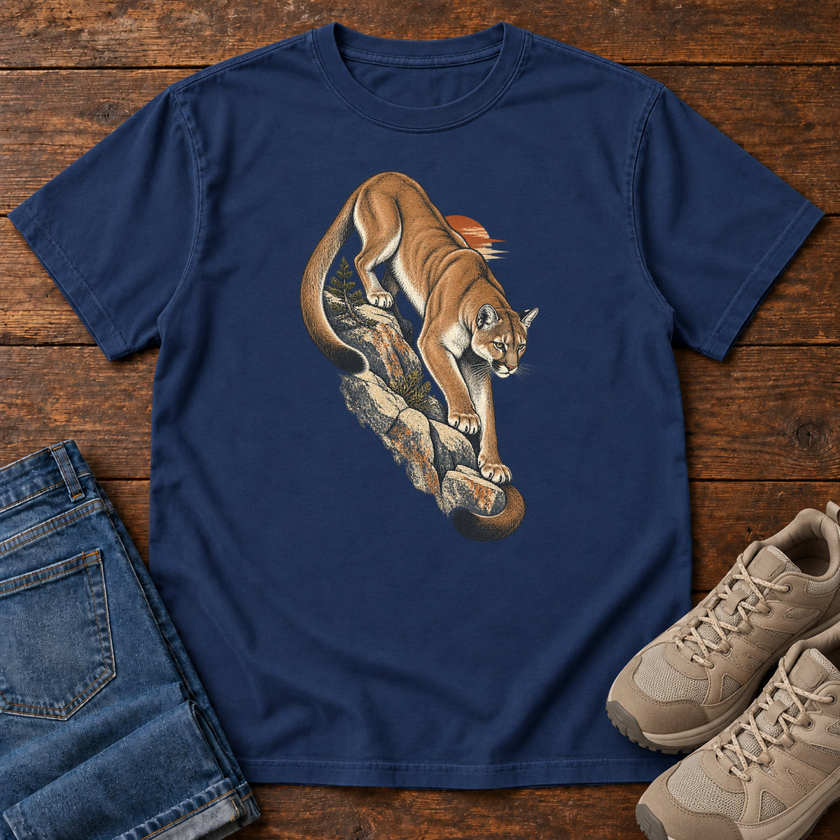 Mountain Lion T-Shirt in True Navy
