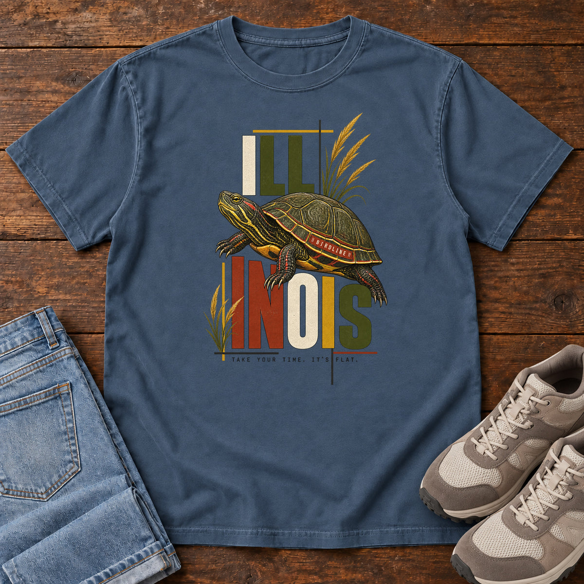 Illinois Take Your Time Turtle T-Shirt in Midnight