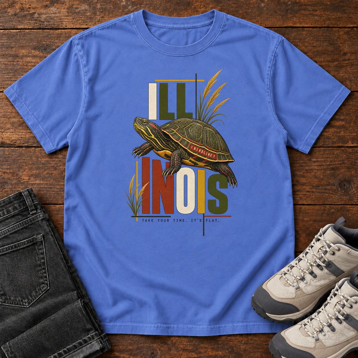 Illinois Take Your Time Turtle T-Shirt in Mystic Blue