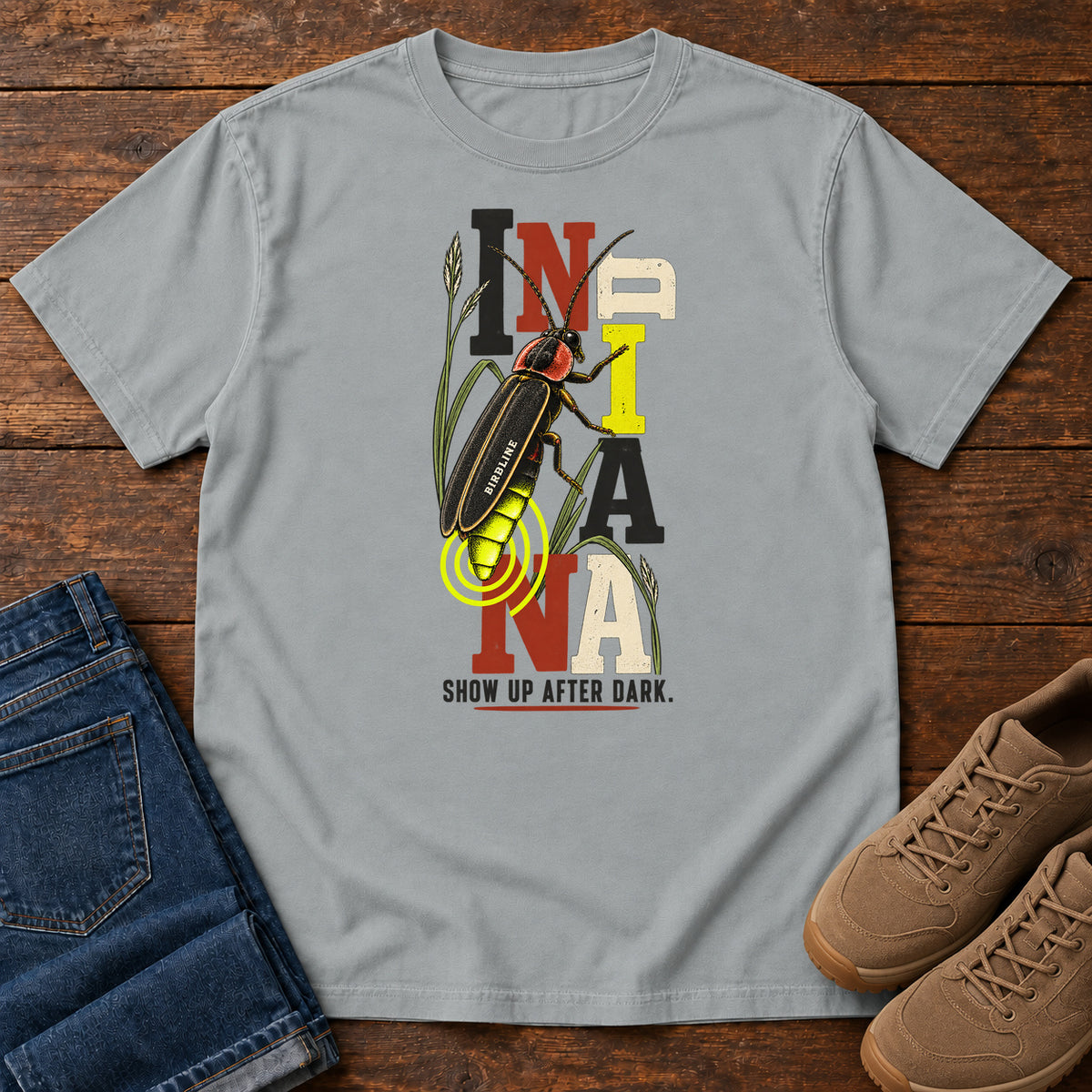 Indiana Show Up After Dark Firefly T-Shirt in Granite