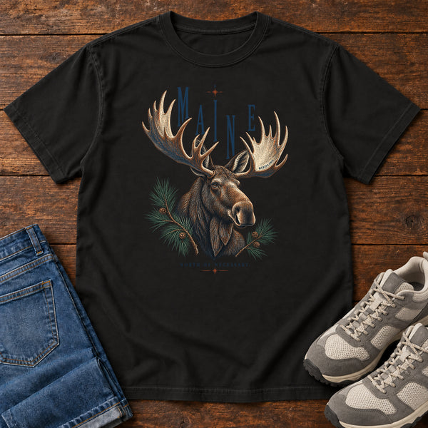 Maine North of Necessary Moose T-Shirt, alternate view