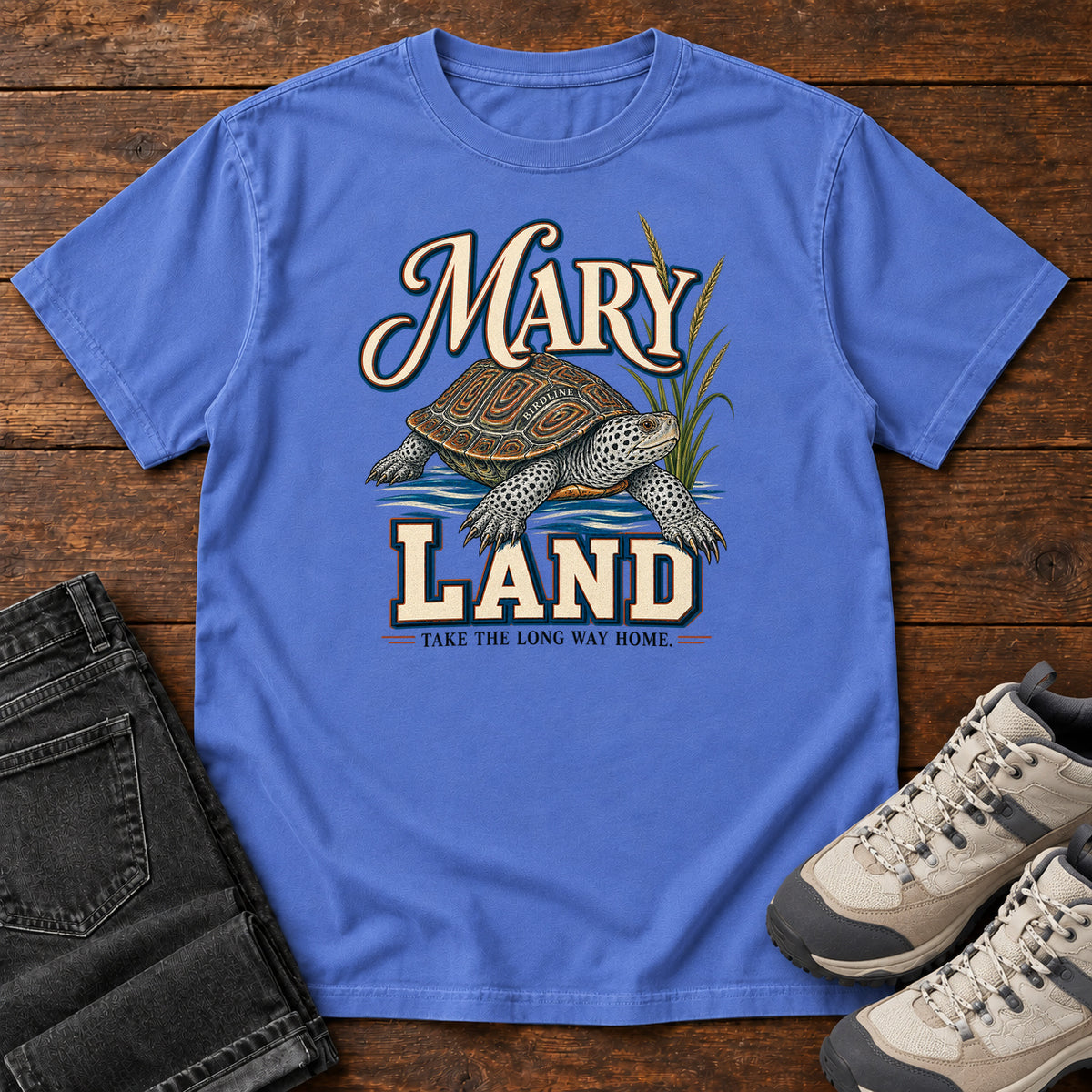Maryland Take the Long Way Home Turtle Variant T-Shirt in Mystic Blue