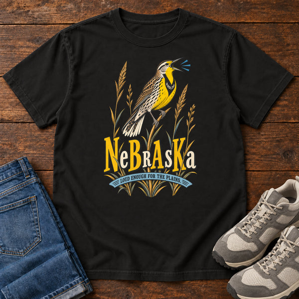 Nebraska Loud Enough for the Plains Meadowlark T-Shirt, alternate view
