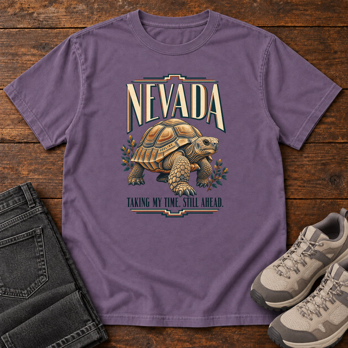 Nevada Taking My Time Still Ahead Tortoise T-Shirt in Grape