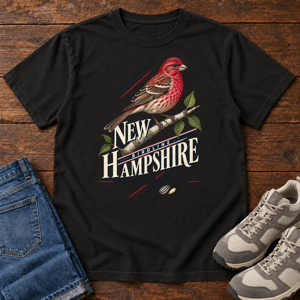New Hampshire Live Free Leave Early Finch T-Shirt, alternate view