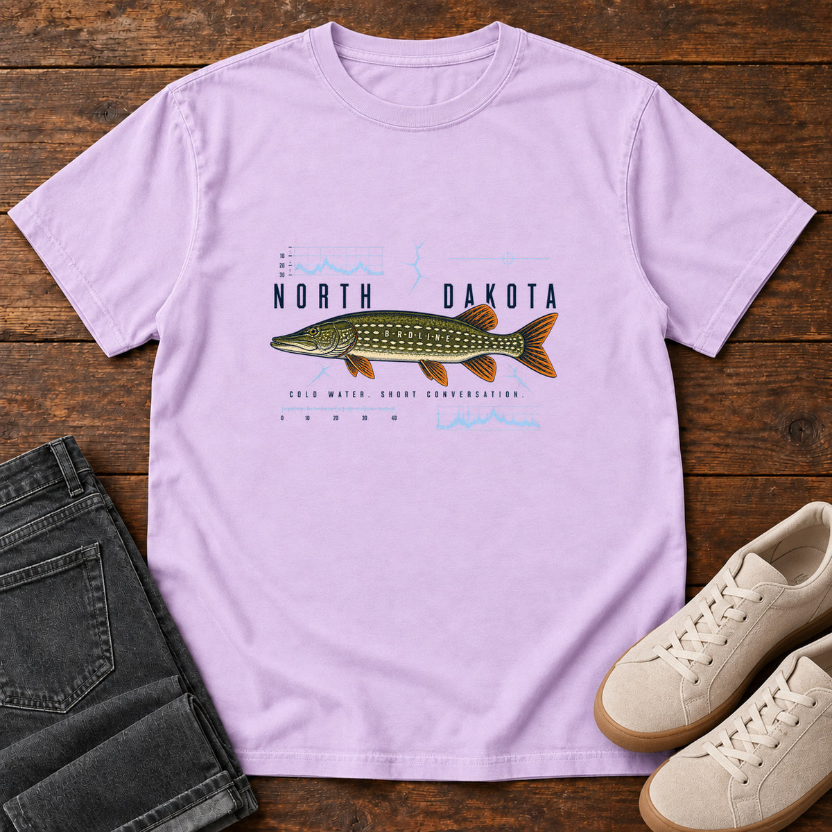 North Dakota Field Notes Sport Confused Pike T-Shirt in Orchid