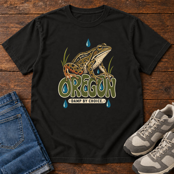 Oregon Damp by Choice Frog T-Shirt, alternate view