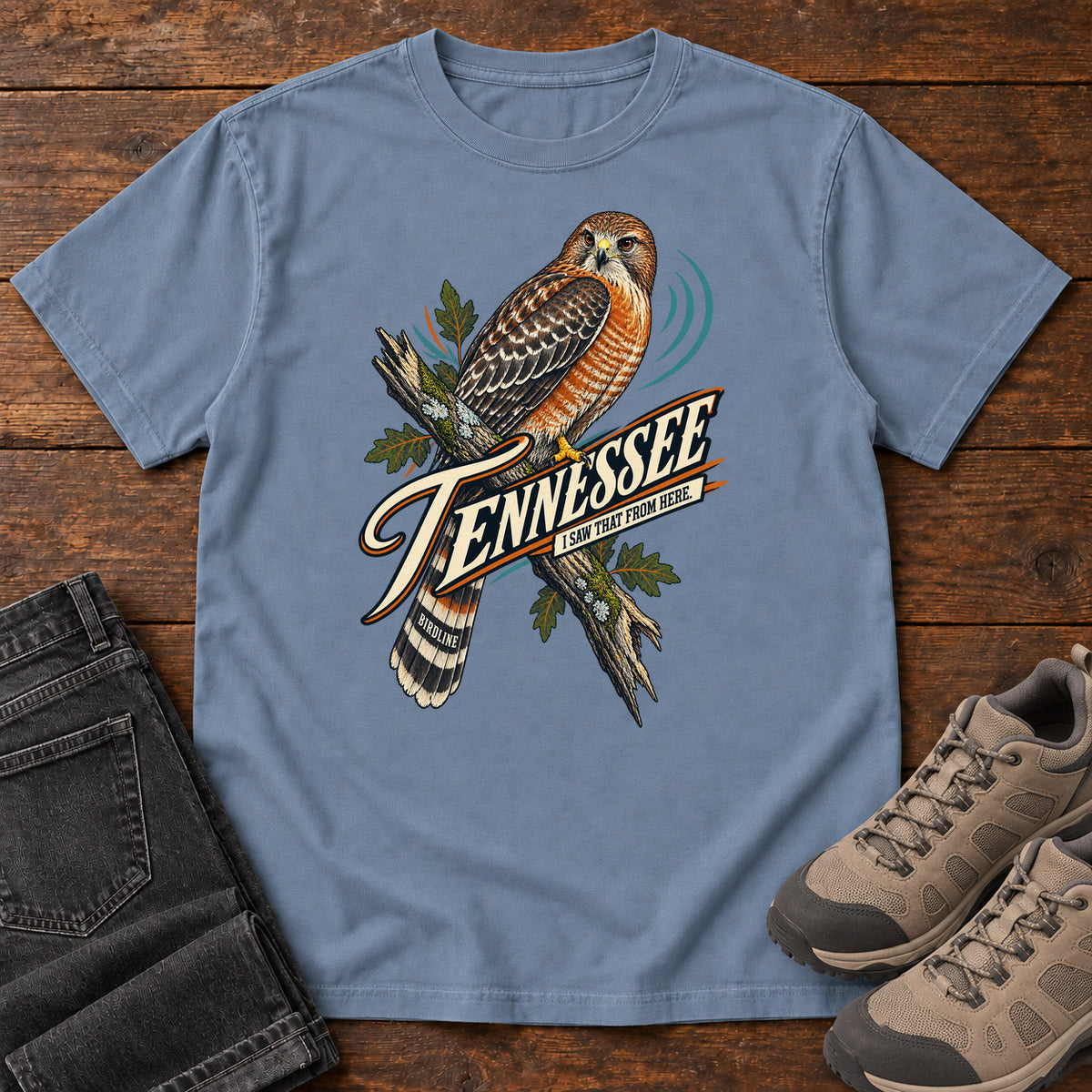 Tennessee I Saw It from Here Hawk T-Shirt in Blue Jean