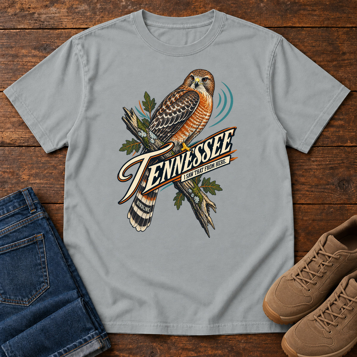 Tennessee I Saw It from Here Hawk T-Shirt in Granite