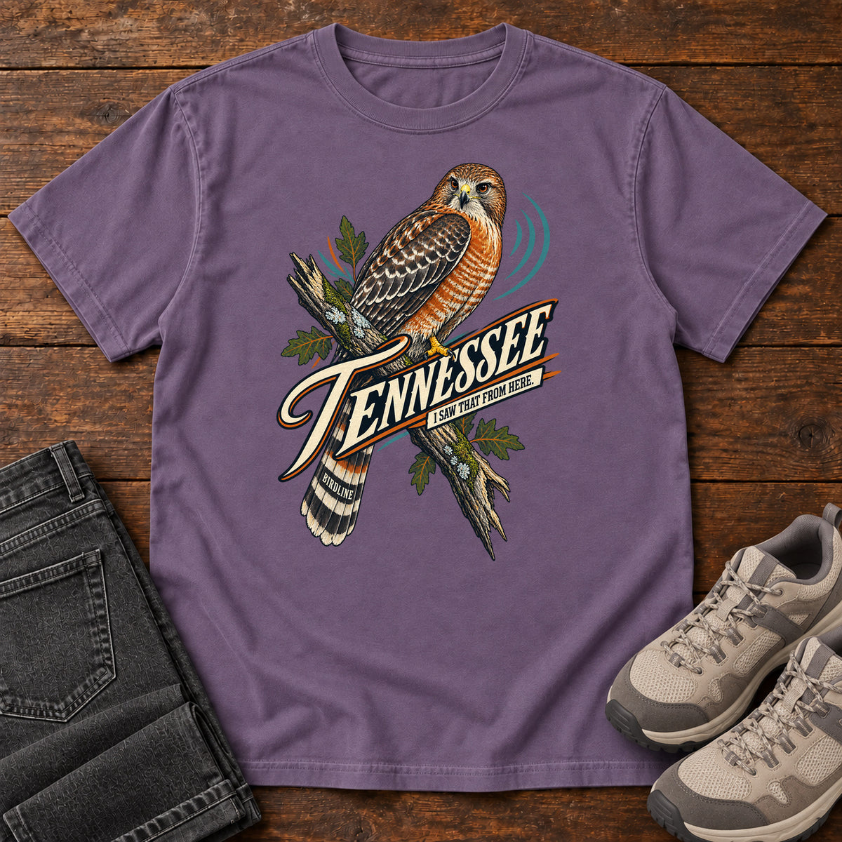 Tennessee I Saw It from Here Hawk T-Shirt in Grape