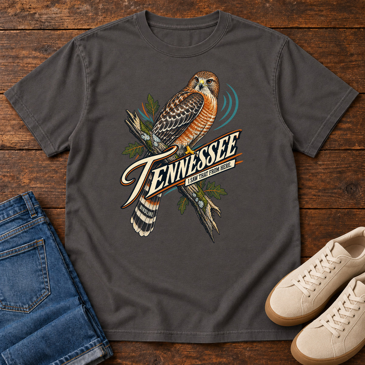Tennessee I Saw It from Here Hawk T-Shirt in Graphite