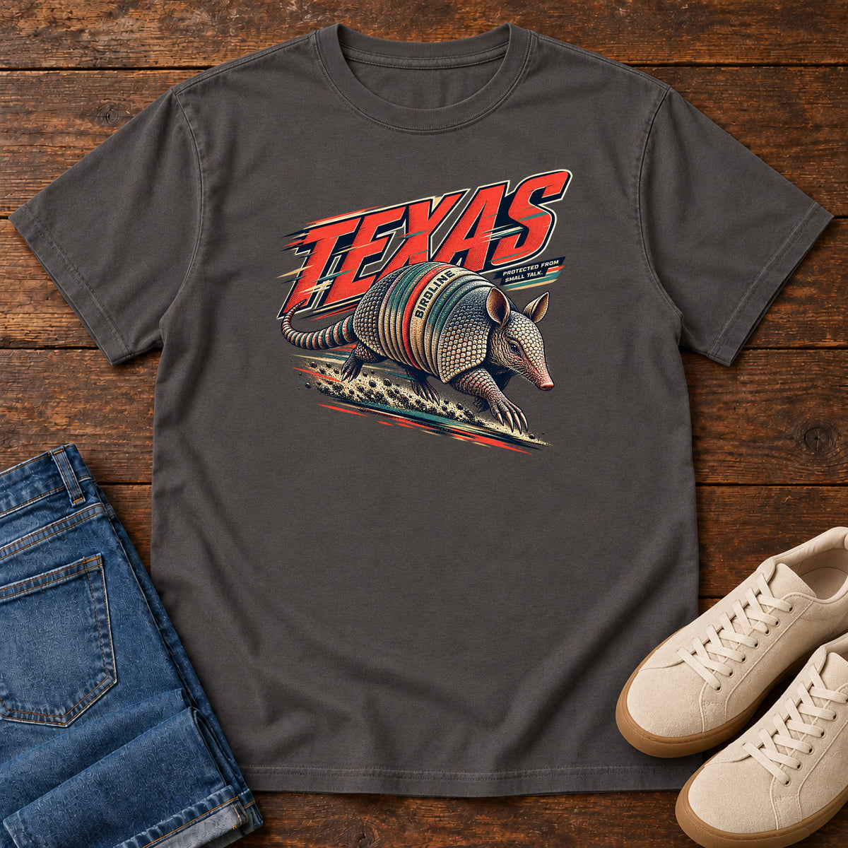 Texas Protected from the Sun Armadillo T-Shirt in Graphite