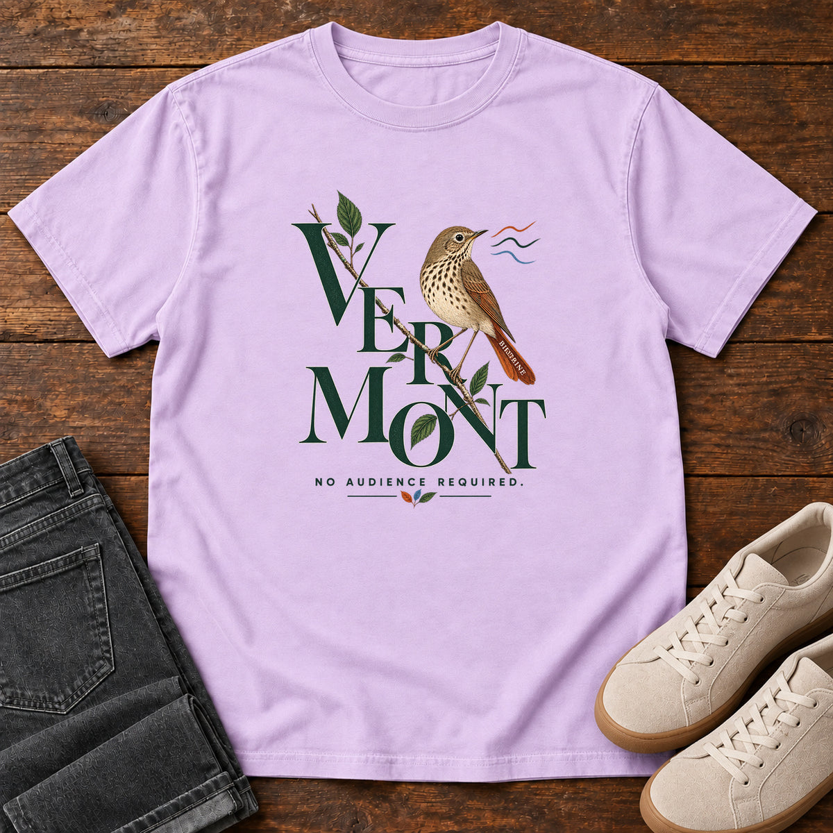 Vermont No Audience Required Thrush T-Shirt in Orchid