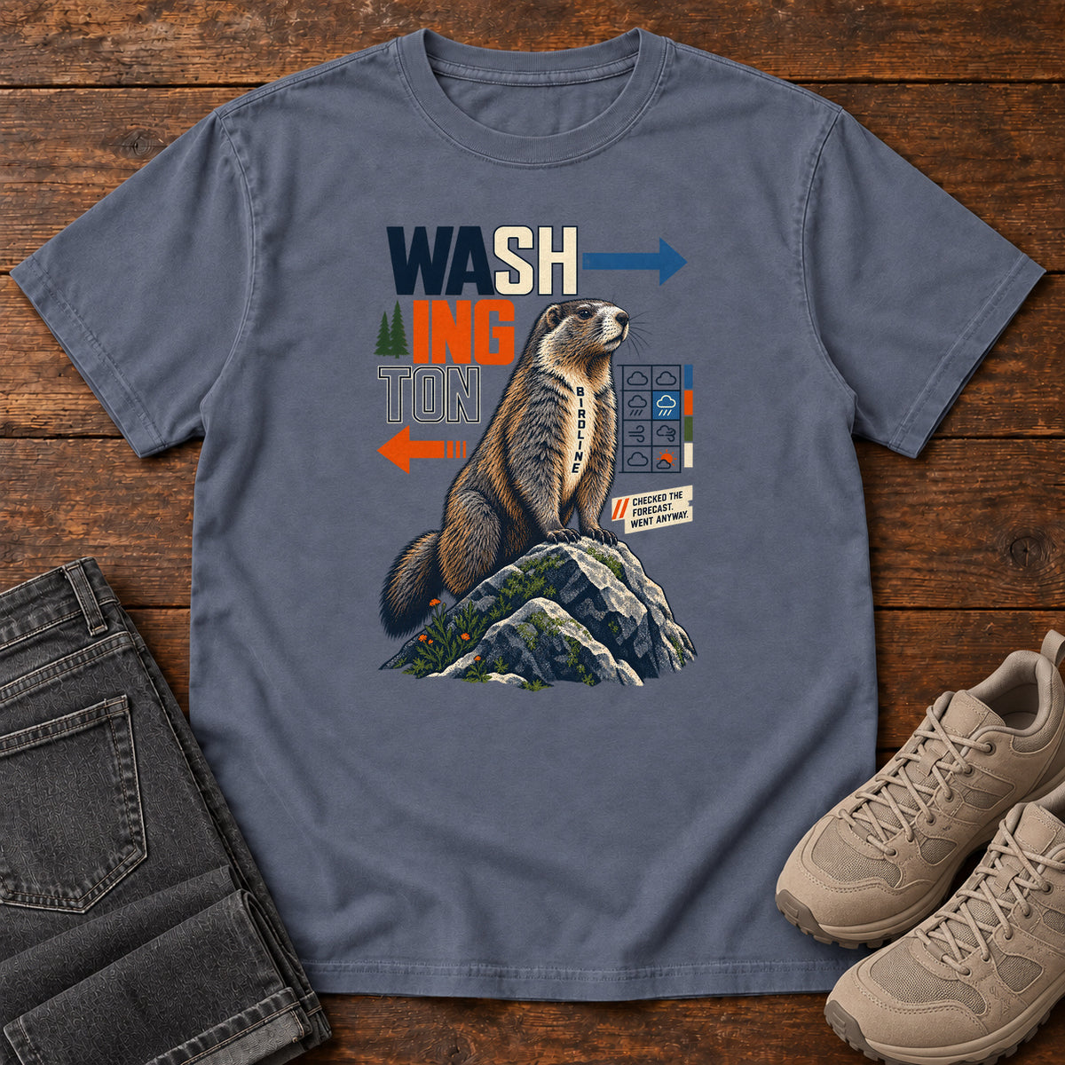Washington Decides for Itself Marmot T-Shirt in Denim