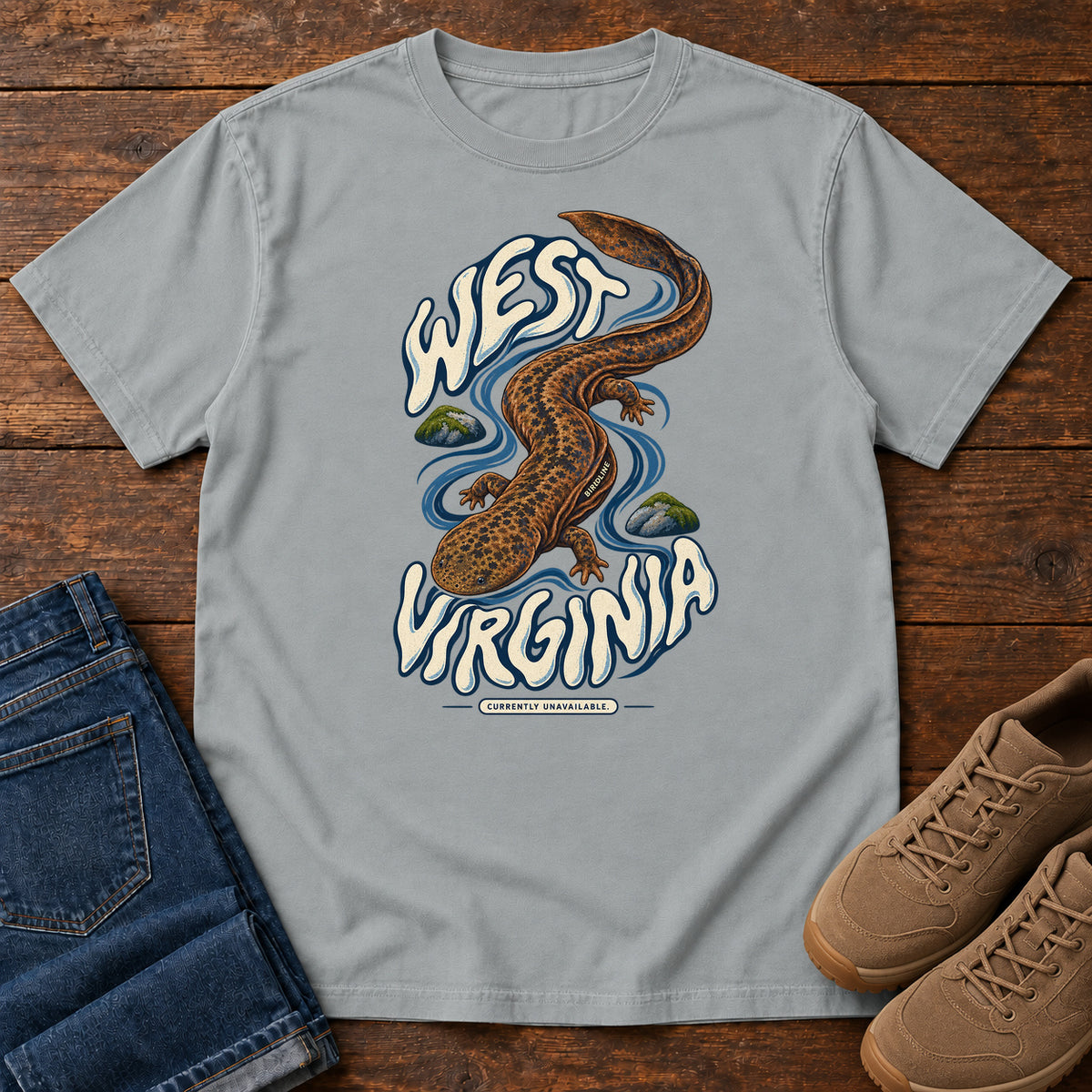 West Virginia Currently Unavailable Hellbender T-Shirt in Granite