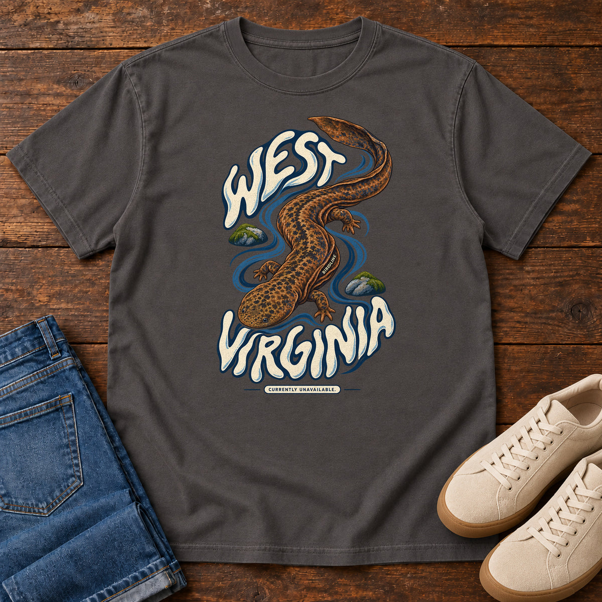 West Virginia Currently Unavailable Hellbender T-Shirt in Graphite