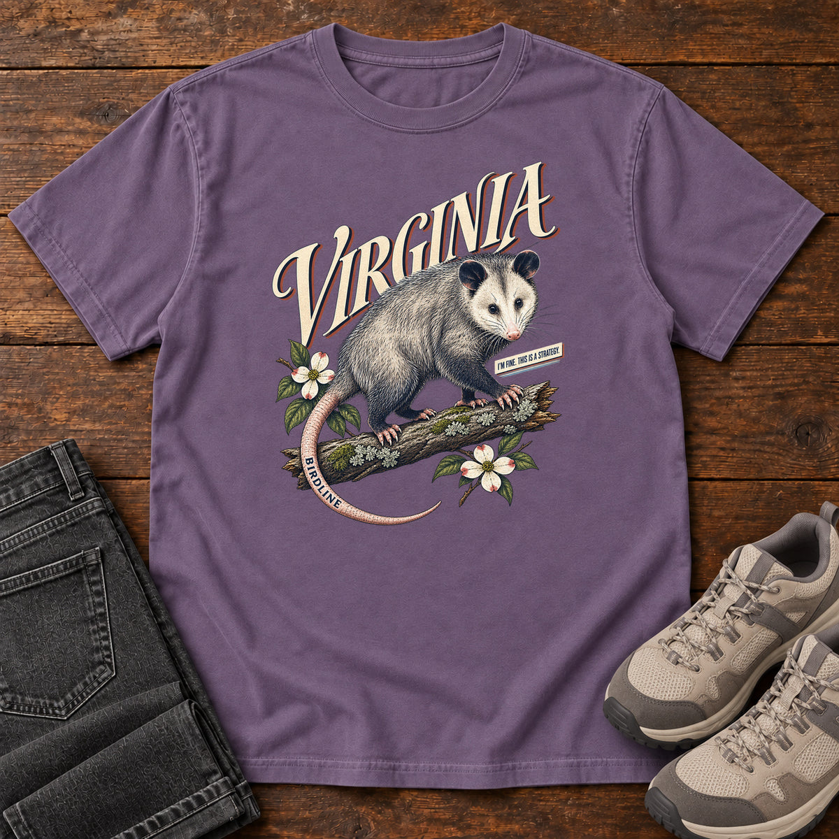 Virginia Opossum T-Shirt in Grape