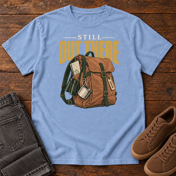Still Out There T-Shirt in Washed Denim, front view