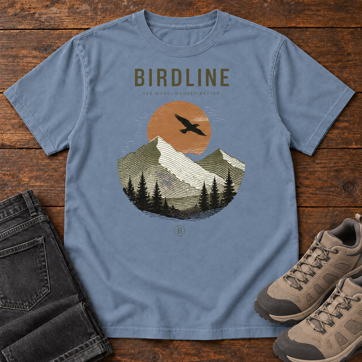 Wander Better T-Shirt in Blue Jean