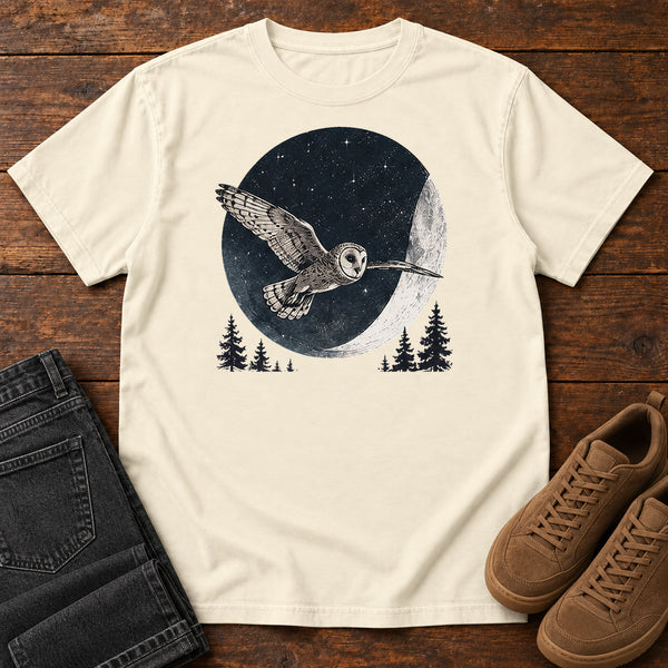 Barn Owl Moon T-Shirt in Ivory, front view