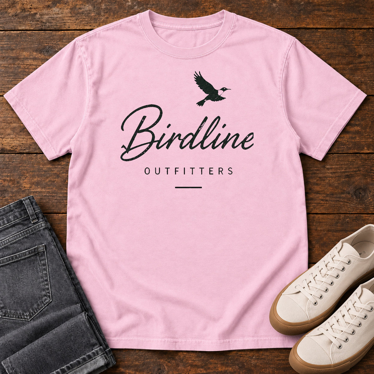 Birdline Script Logo T-Shirt in Blossom