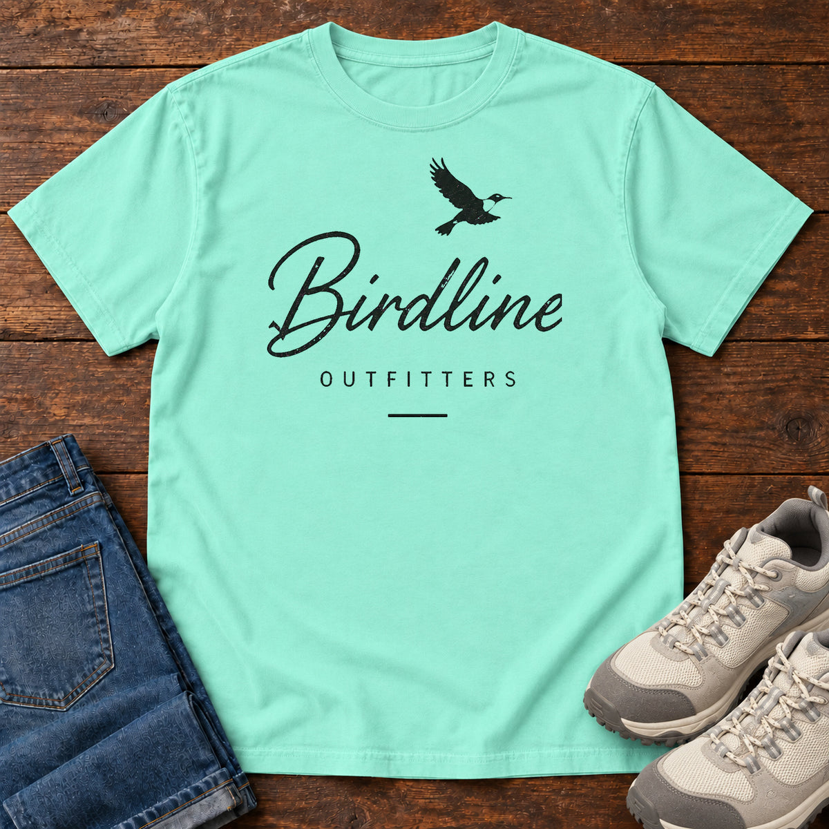 Birdline Script Logo T-Shirt in Chalky Mint