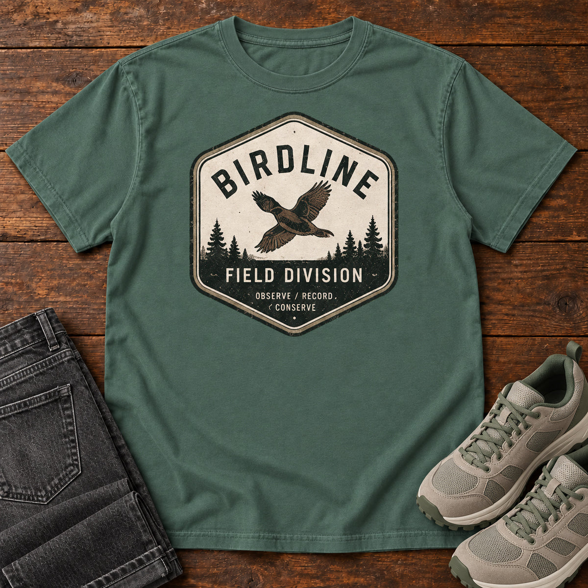 Birdline Field Division T-Shirt in Blue Spruce