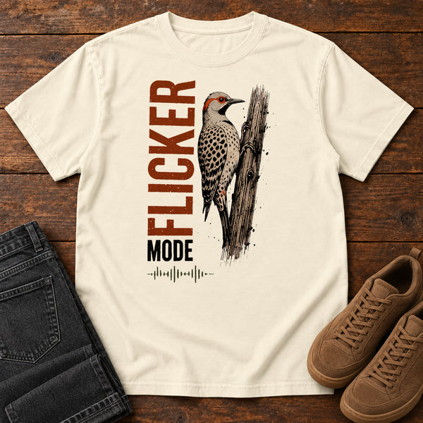 Flicker Mode T-Shirt in Ivory, front view