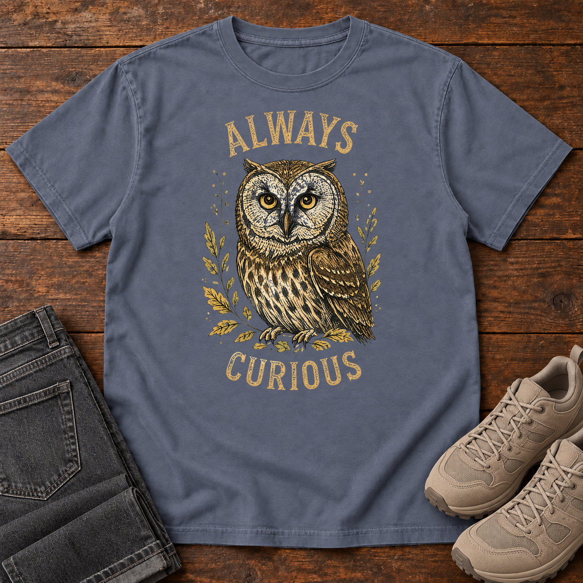 Always Curious T-shirt in Denim