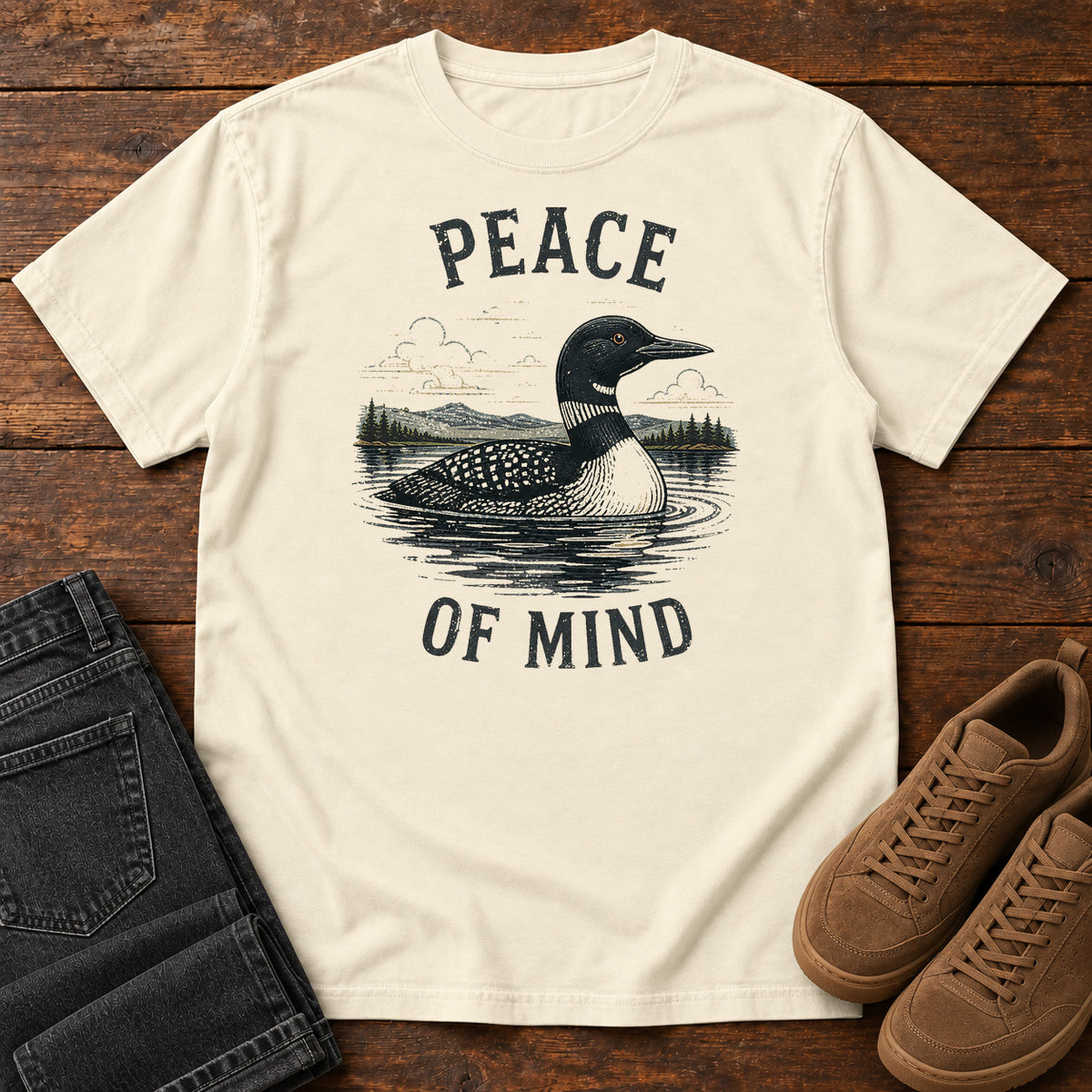 Peace of Mind Loon T-shirt in Ivory
