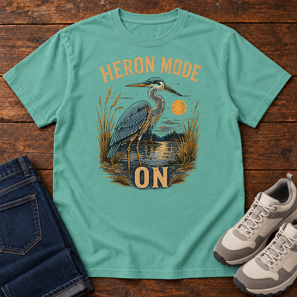 Heron Mode T-shirt in Seafoam