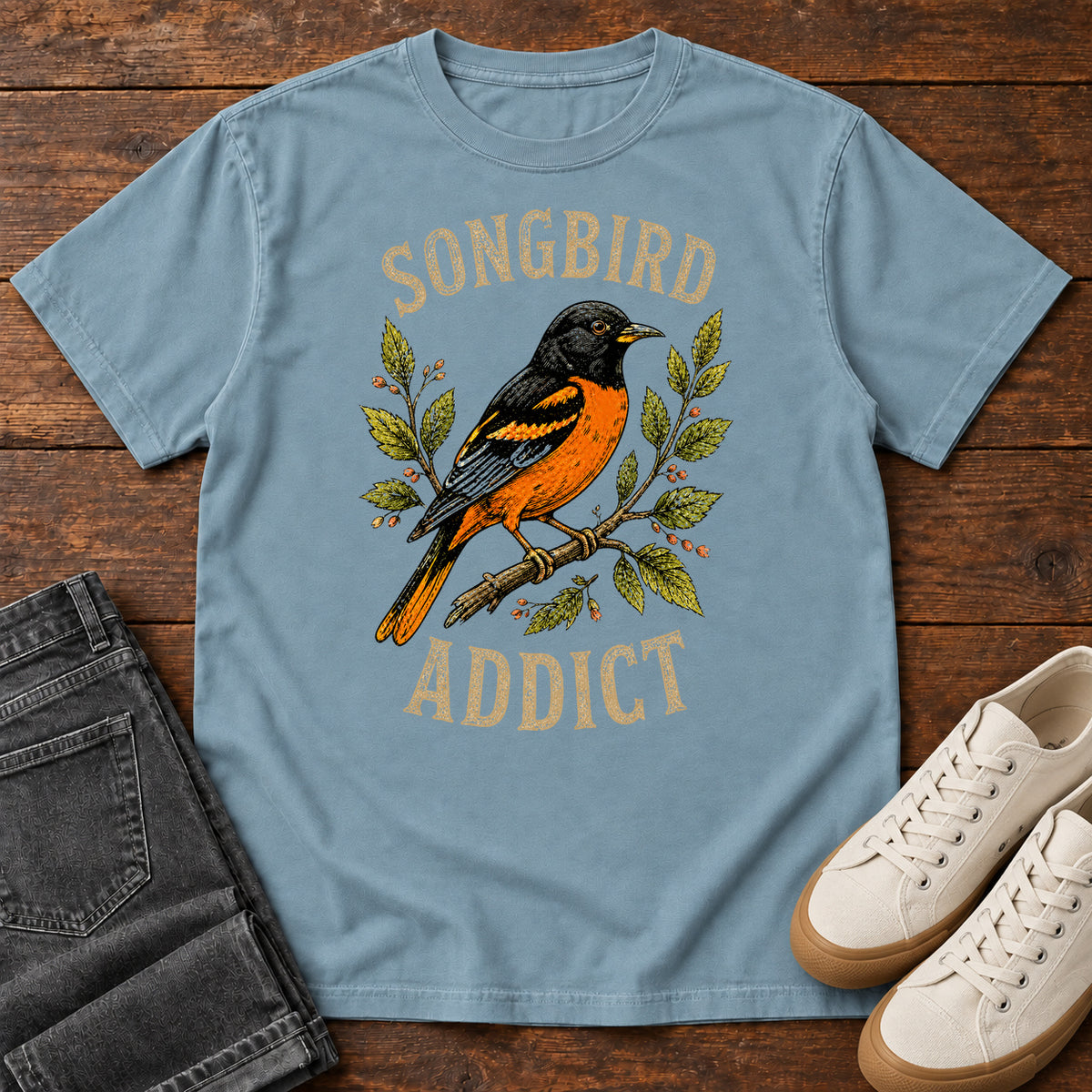 Songbird Addict T-shirt in Ice Blue
