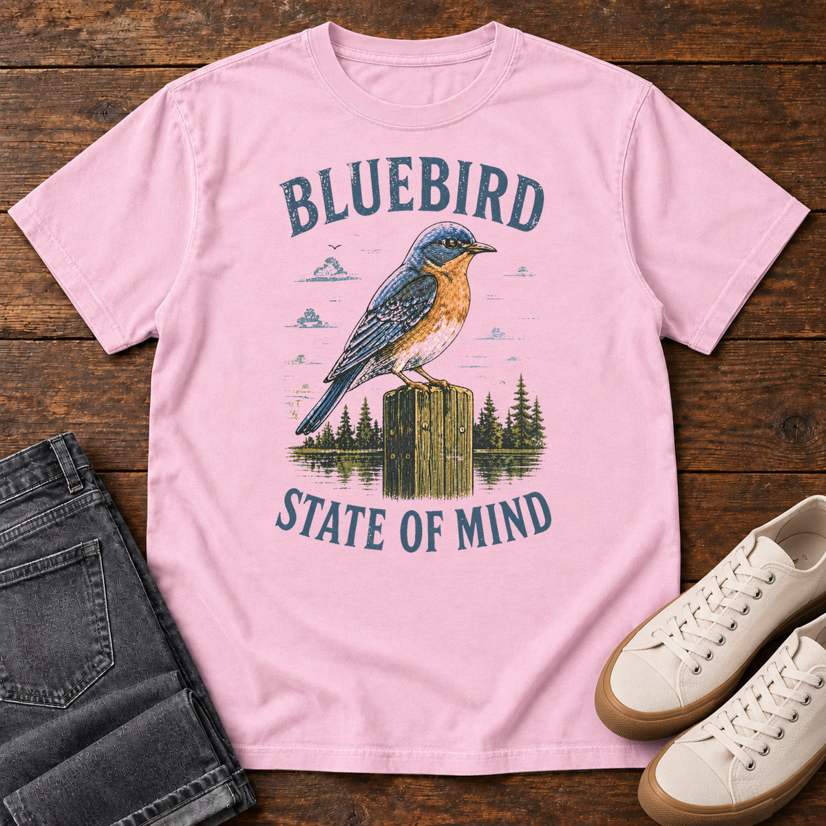 Bluebird State of Mind T-shirt in Blossom