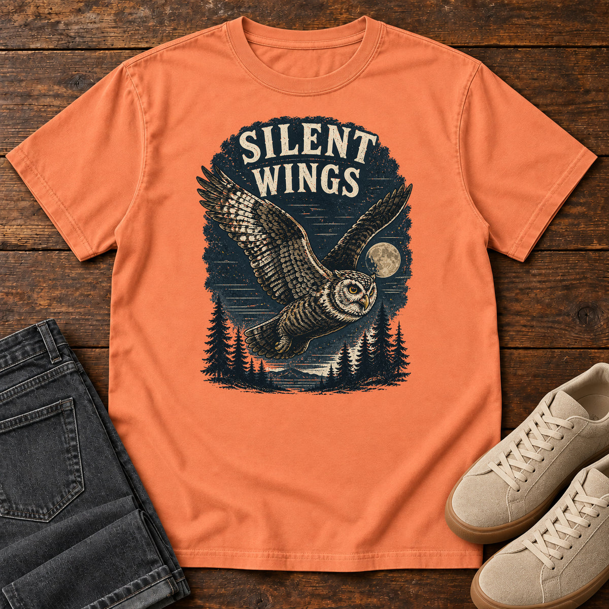 Silent Wings T-shirt in Terracotta