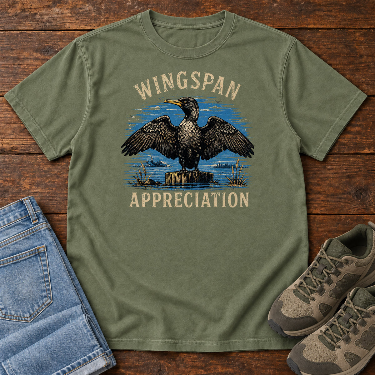Wingspan Appreciation T-shirt in Moss