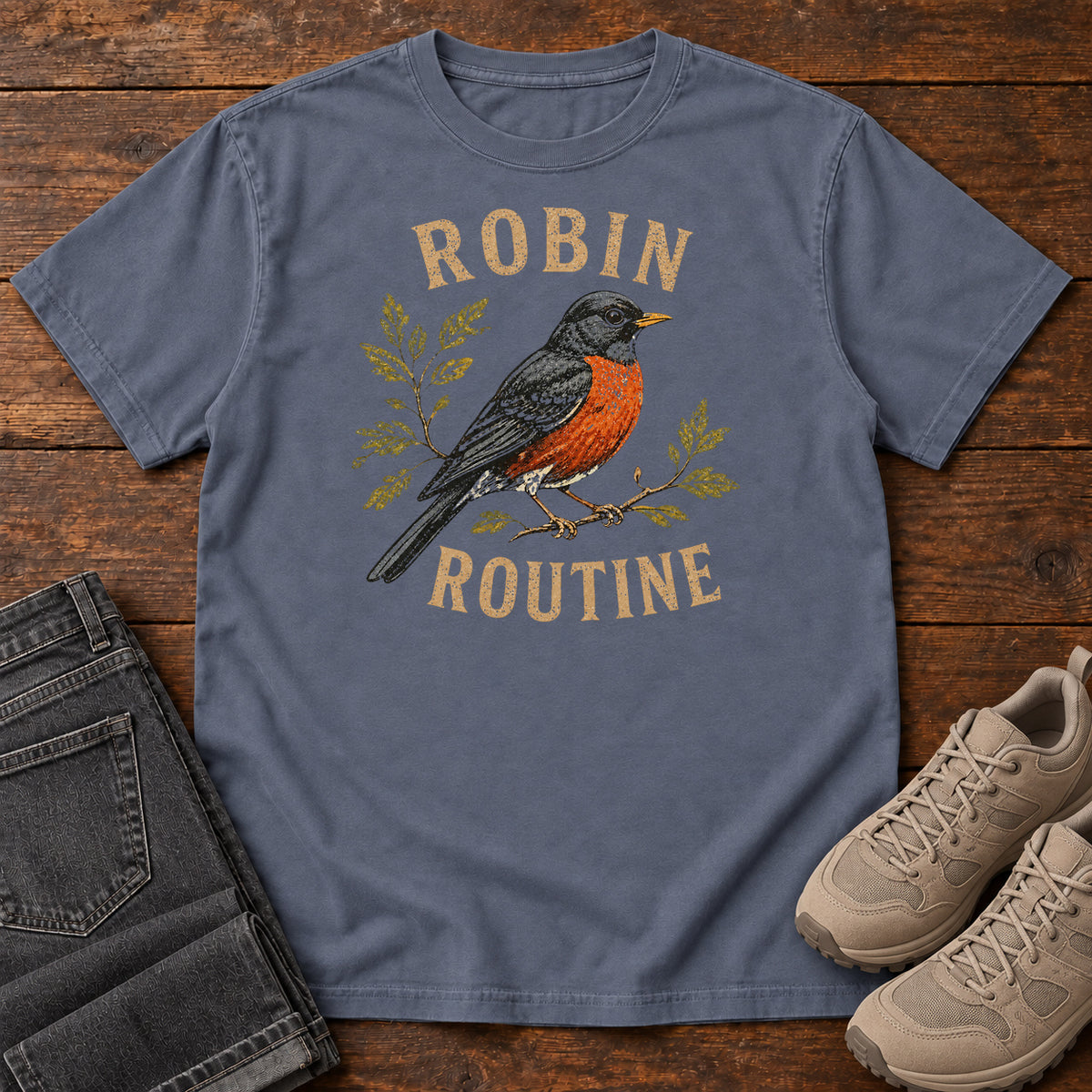 Robin Routine T-shirt in Denim