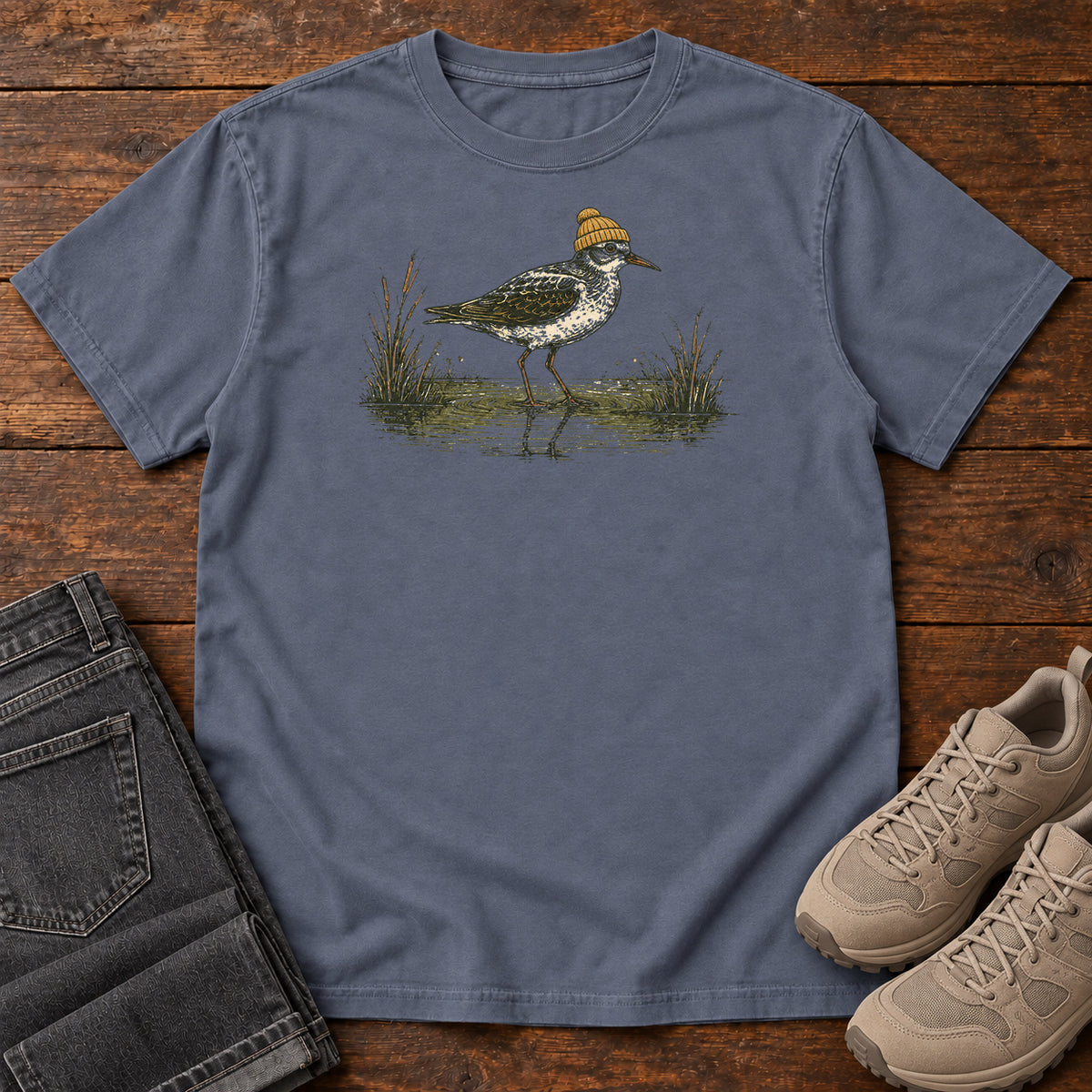 Plover at the Waterline T-shirt in Denim