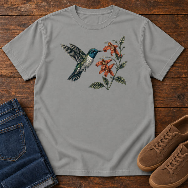 Hummingbird and Trumpet Creeper T-shirt, alternate view