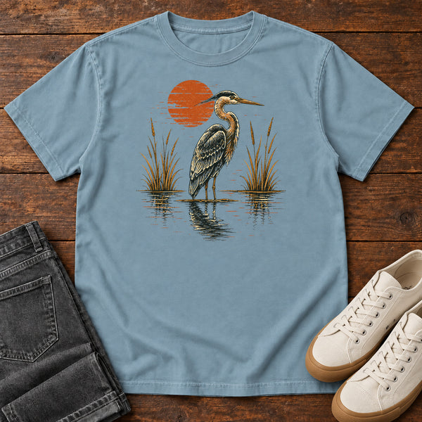 Heron at Red Sun T-shirt, alternate view