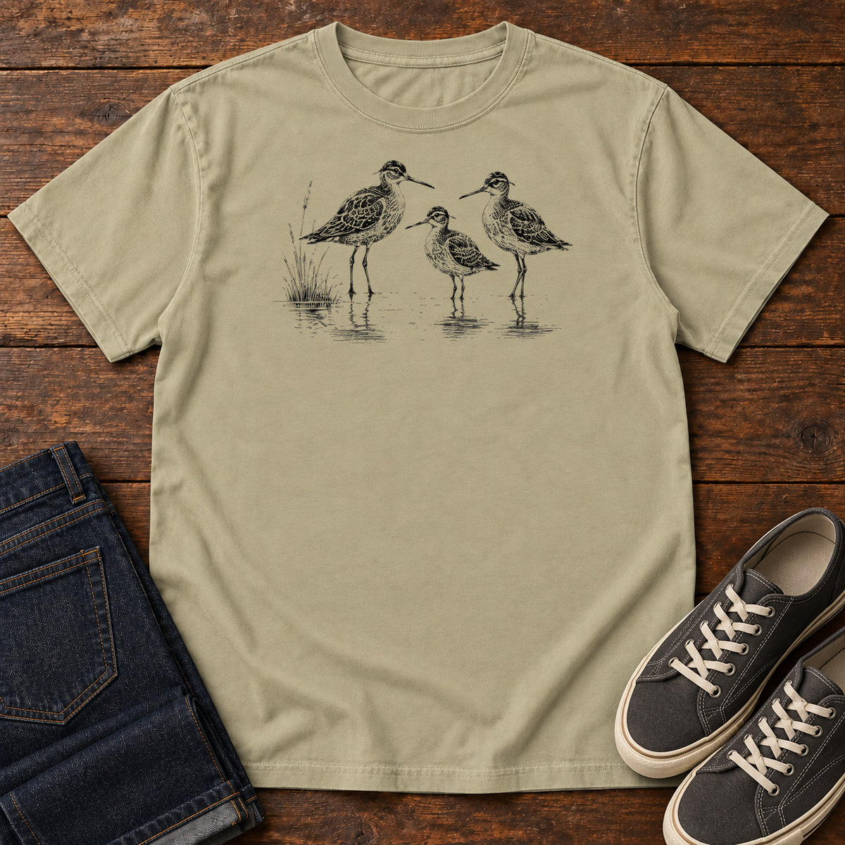 Sandpiper Trio T-shirt in Khaki