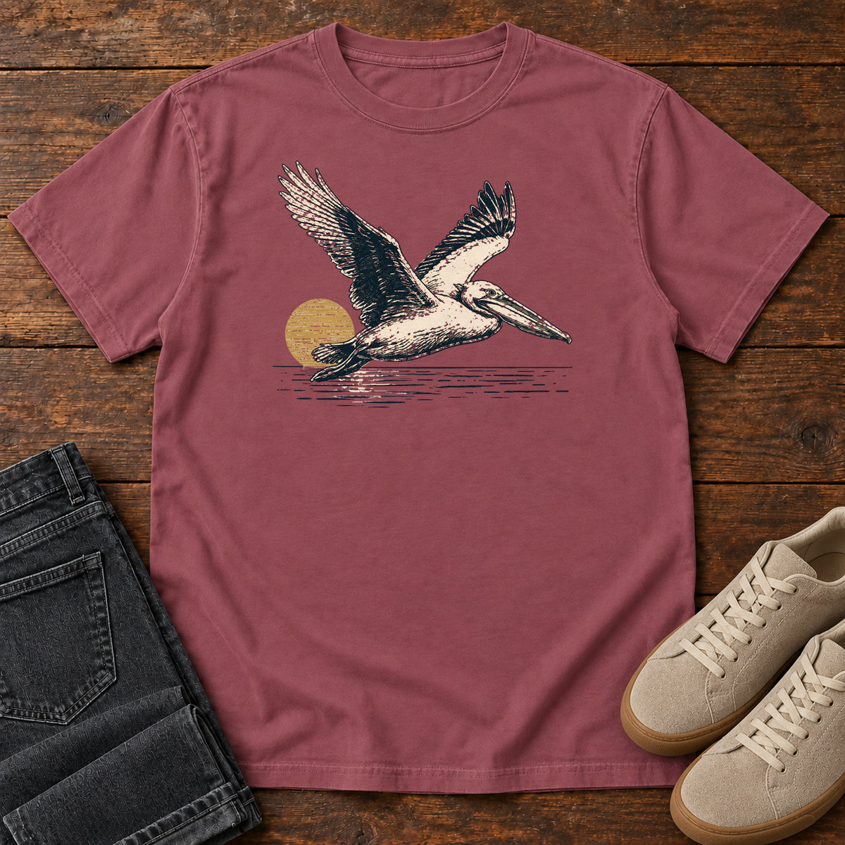 Loon in Flight T-shirt in Brick