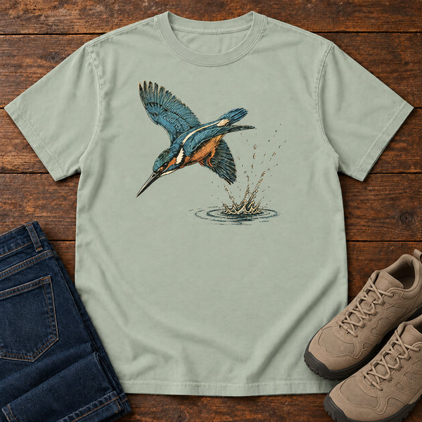 Kingfisher Dive T-shirt in Bay, front view