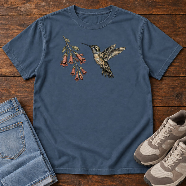 Hummingbird at the Trumpet Vine T-shirt, alternate view