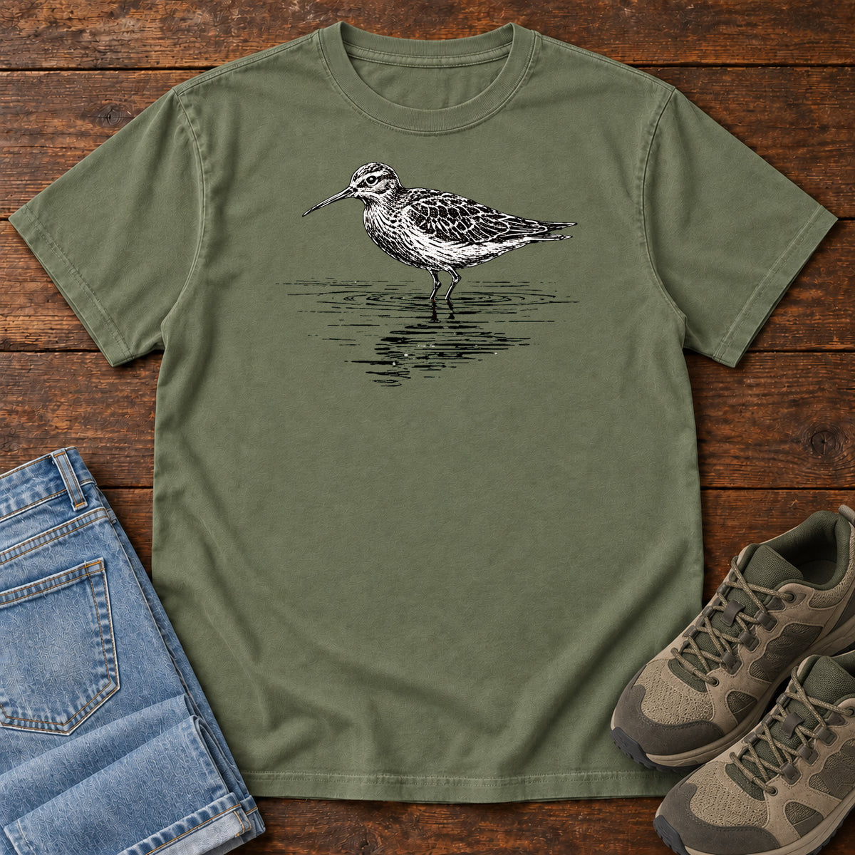 Sandpiper Study T-shirt in Moss