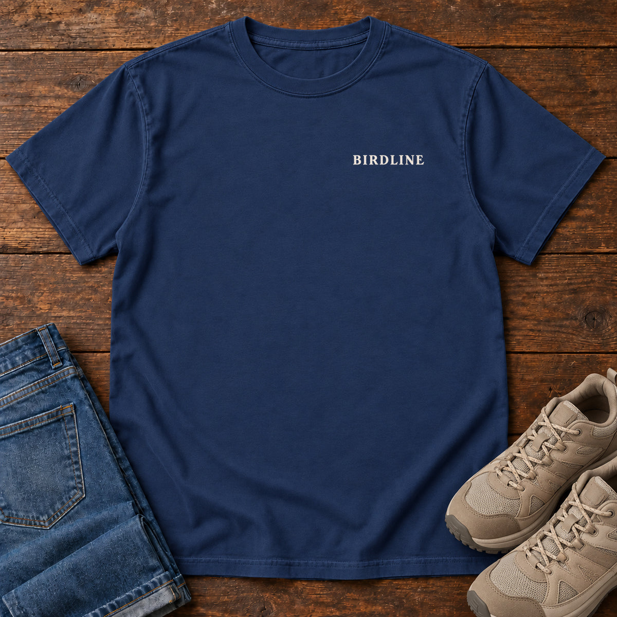 Migration Club T-shirt in True Navy, left side