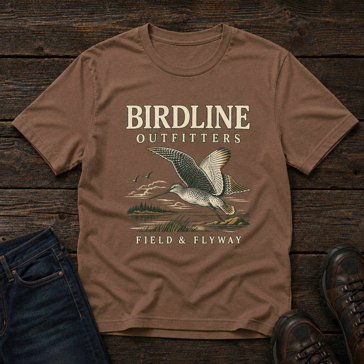 Field & Flyway T-Shirt in Espresso, front view