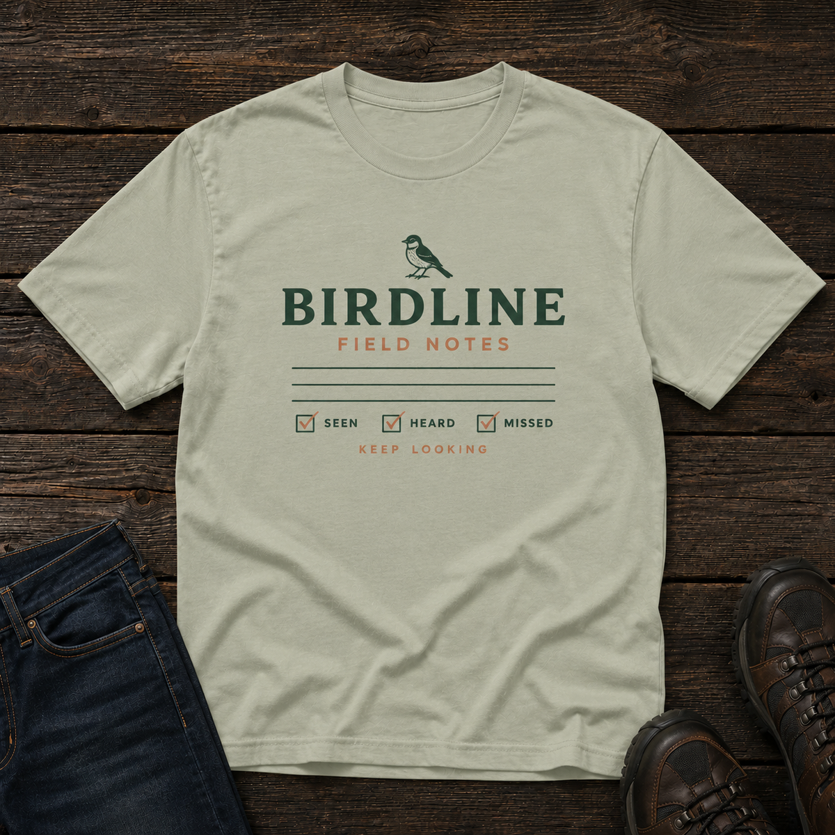 Field Notes T-shirt in Bay, front view