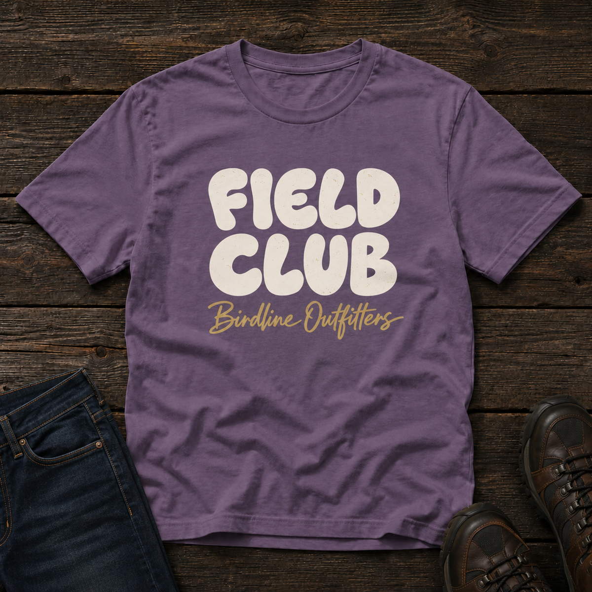 Field Club T-shirt in Grape, front view